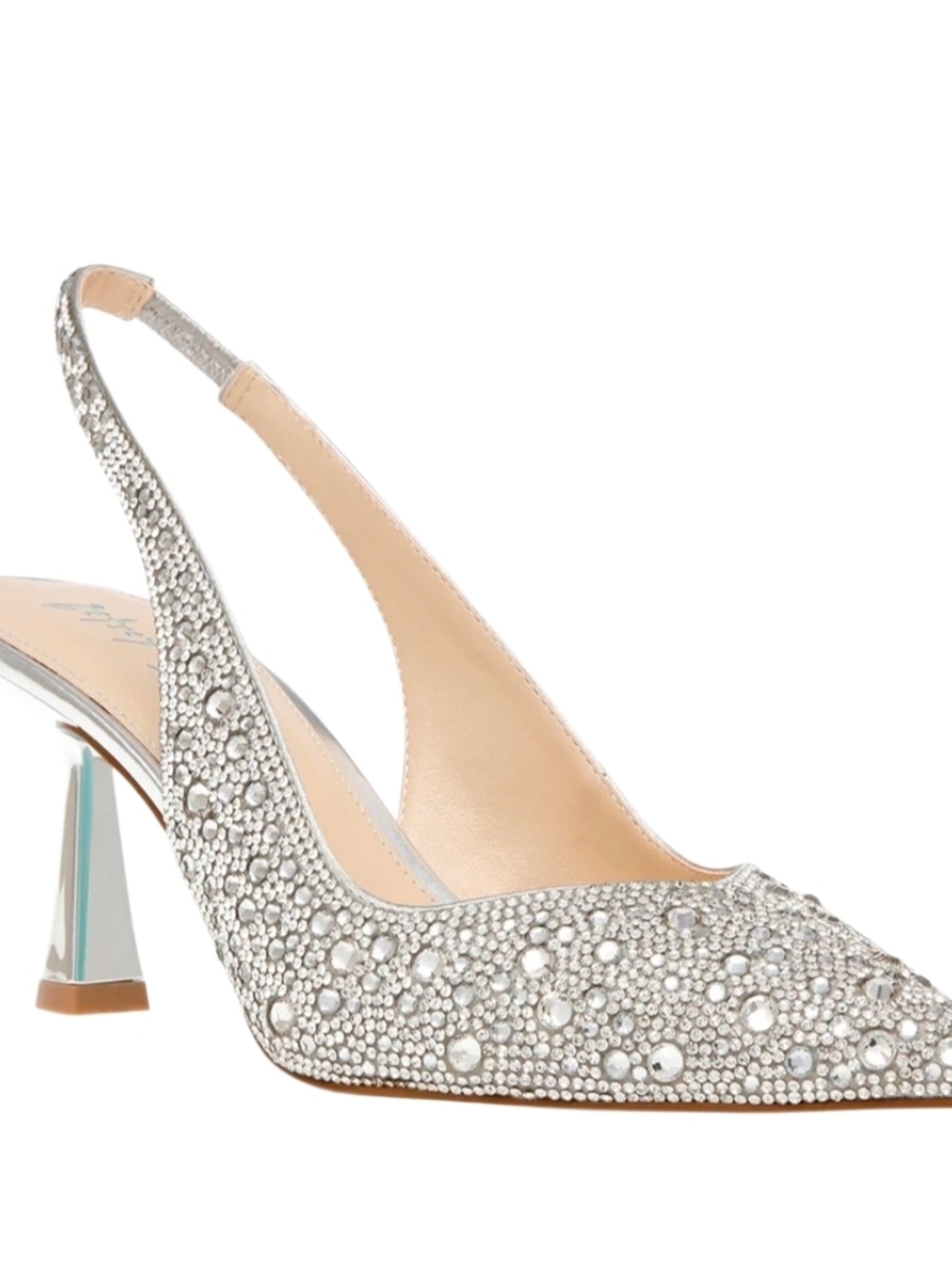 Betsey Johnson Silver Crystal Slingback Pumps (Wide Width) - Picture 14 of 16